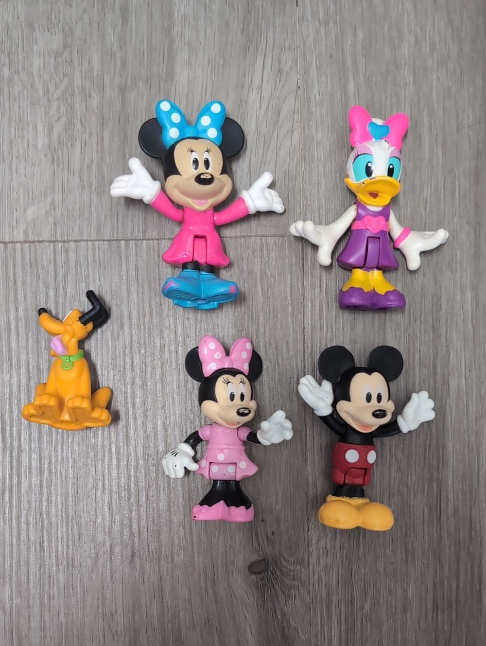 Disney Mini Character Figures - Pink, Purple, Blue, Yellow